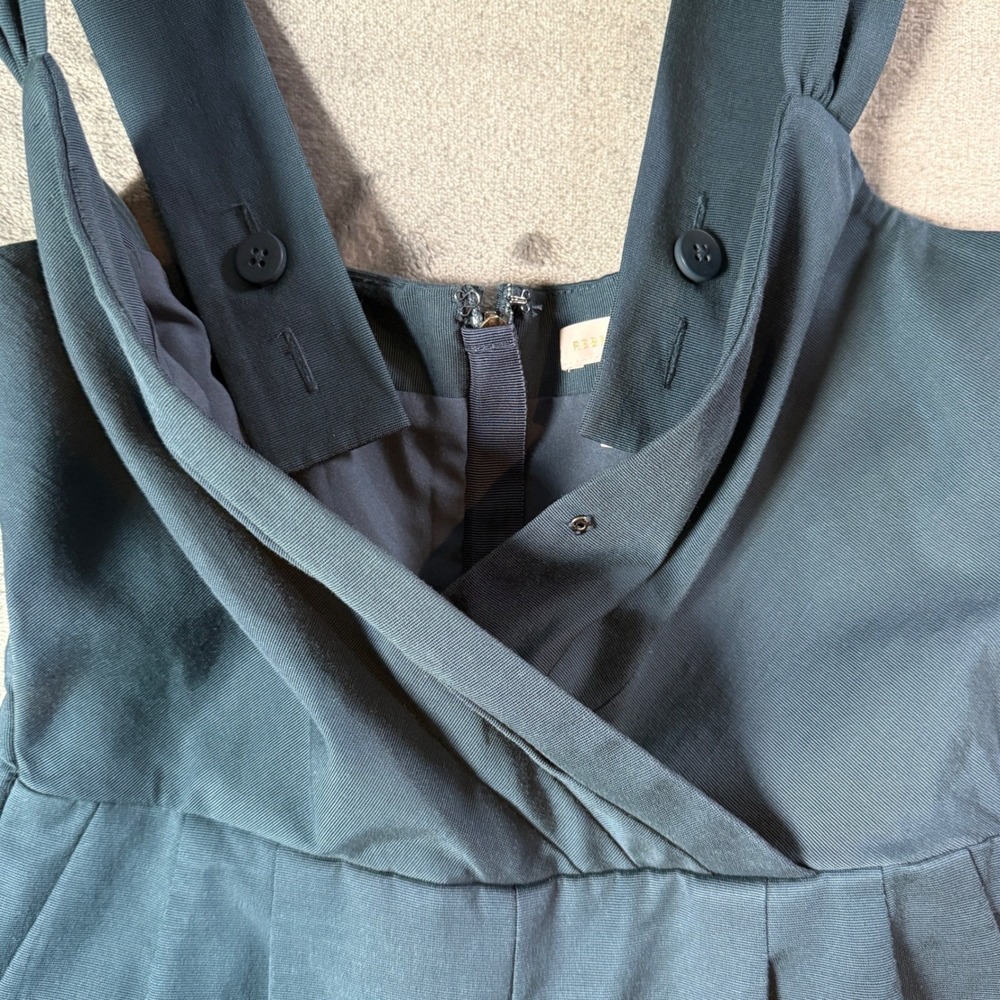 Rebecca Taylor Jumpsuit Navy Blue Wrap‎ Front Tie Back Size 00 Sleeveless Romper - Picture 5 of 8